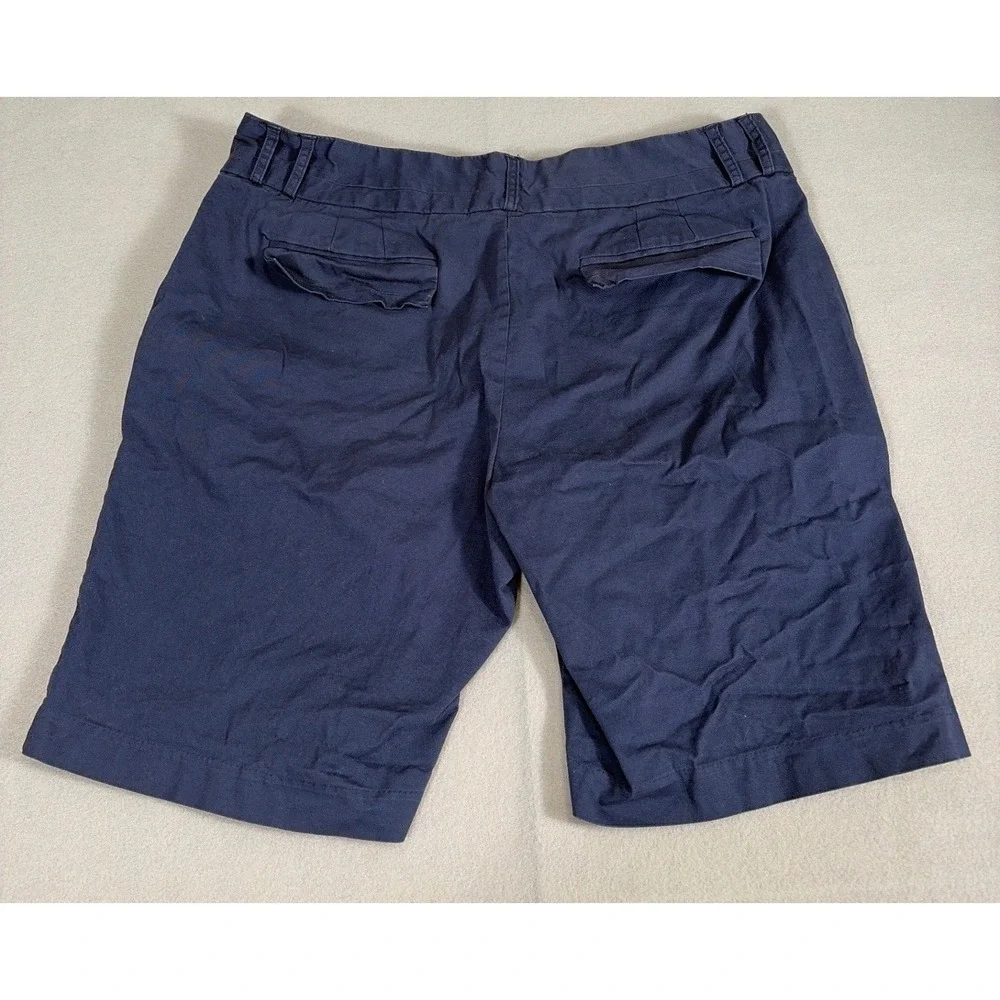 Preppy Willow Bay Mens Navy Blue Chino Shorts Size 16 Cotton Blend Stretch Flat